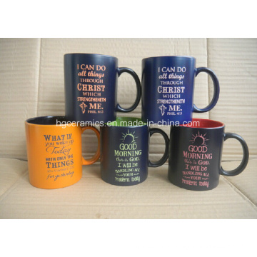 Tasse de couleur de pulvérisation de 11 oz avec logo laser